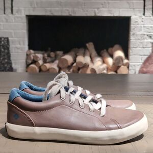 Sperry TUCK LTT US Size 3 M Youth Kids Brown Lace Up Leather Shoes